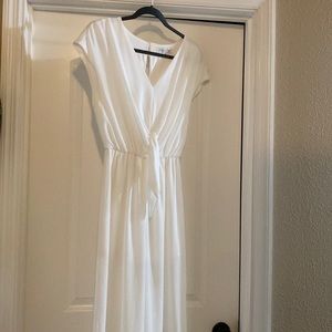 White chiffon She and Sky jumpsuit Medium
